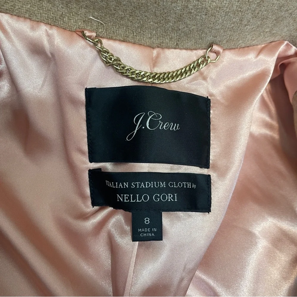 J. Crew Cocoon Coat‎ in Italian Stadium Cloth Wool Blend Nello Gori Pale Blush 8 - Picture 6 of 13